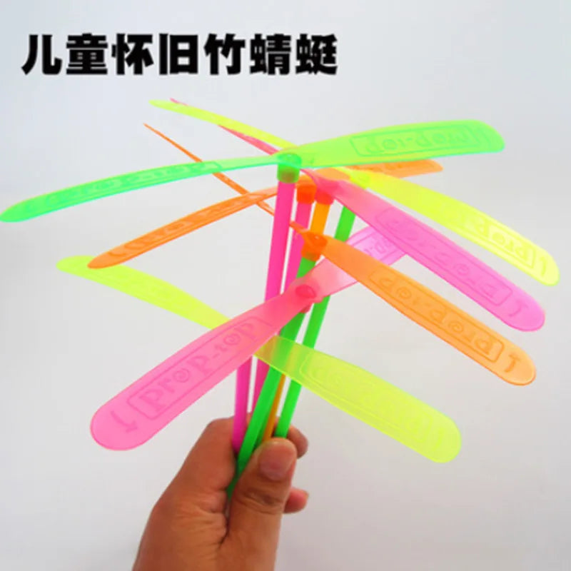 10/20Pcs Novelty Plastic Bamboo Dragonfly Propeller Adult Outdoor Classic Toy Gift Rotating Flying Arrow Multicolor Random Color