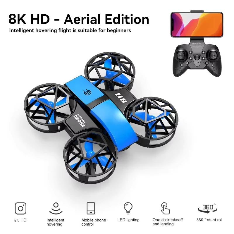 New 811 Mini Drone 8K Profession 4K HD Wide Angle Camera Wifi Rc Fpv Foldable Drones Height Keep Drones Helicopter Kids Toys
