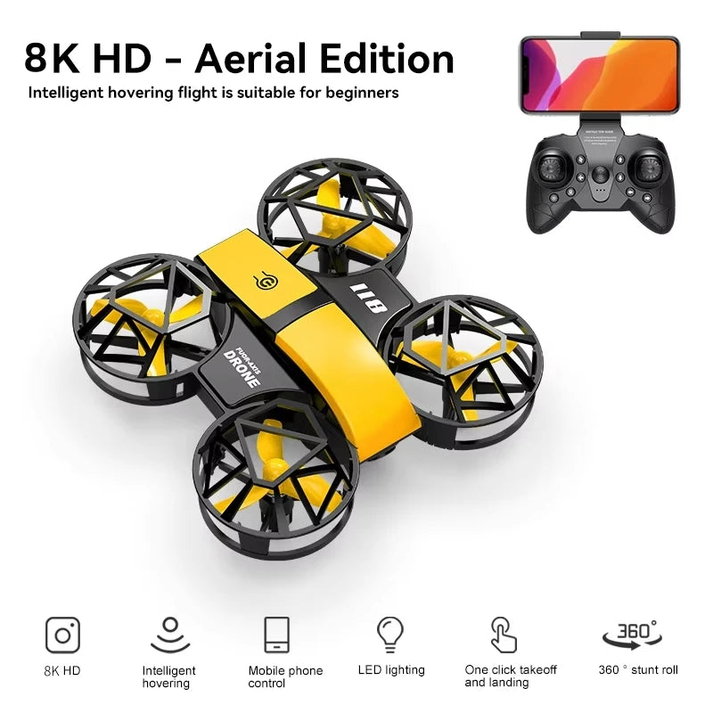 New 811 Mini Drone 8K Profession 4K HD Wide Angle Camera Wifi Rc Fpv Foldable Drones Height Keep Drones Helicopter Kids Toys