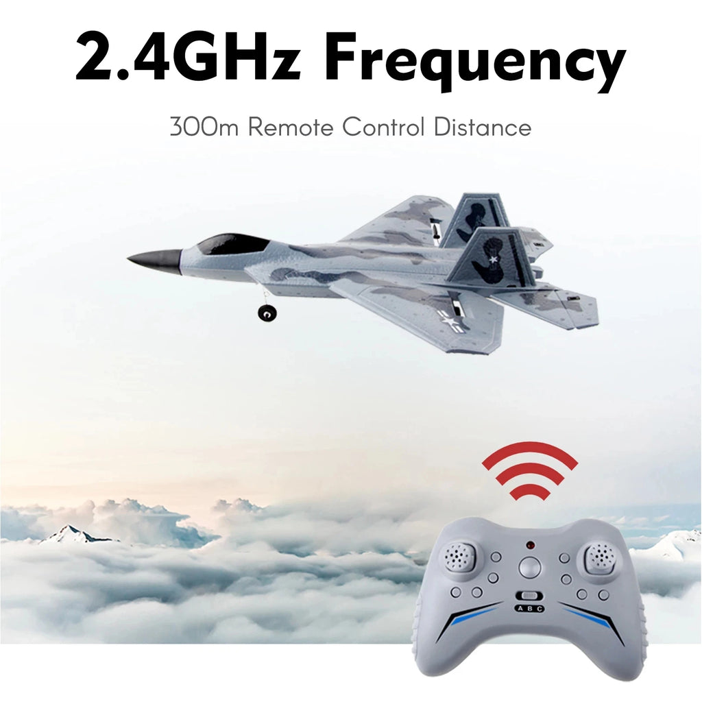 FX922 RC Plane 2.4G 2CH/4CH Remote Control Airplane F-22 Raptor Fighter EPP Foam Glider Aircraft Toys for Boys