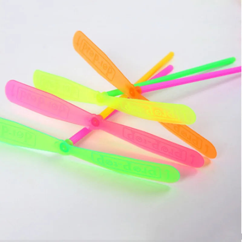 10/20Pcs Novelty Plastic Bamboo Dragonfly Propeller Adult Outdoor Classic Toy Gift Rotating Flying Arrow Multicolor Random Color