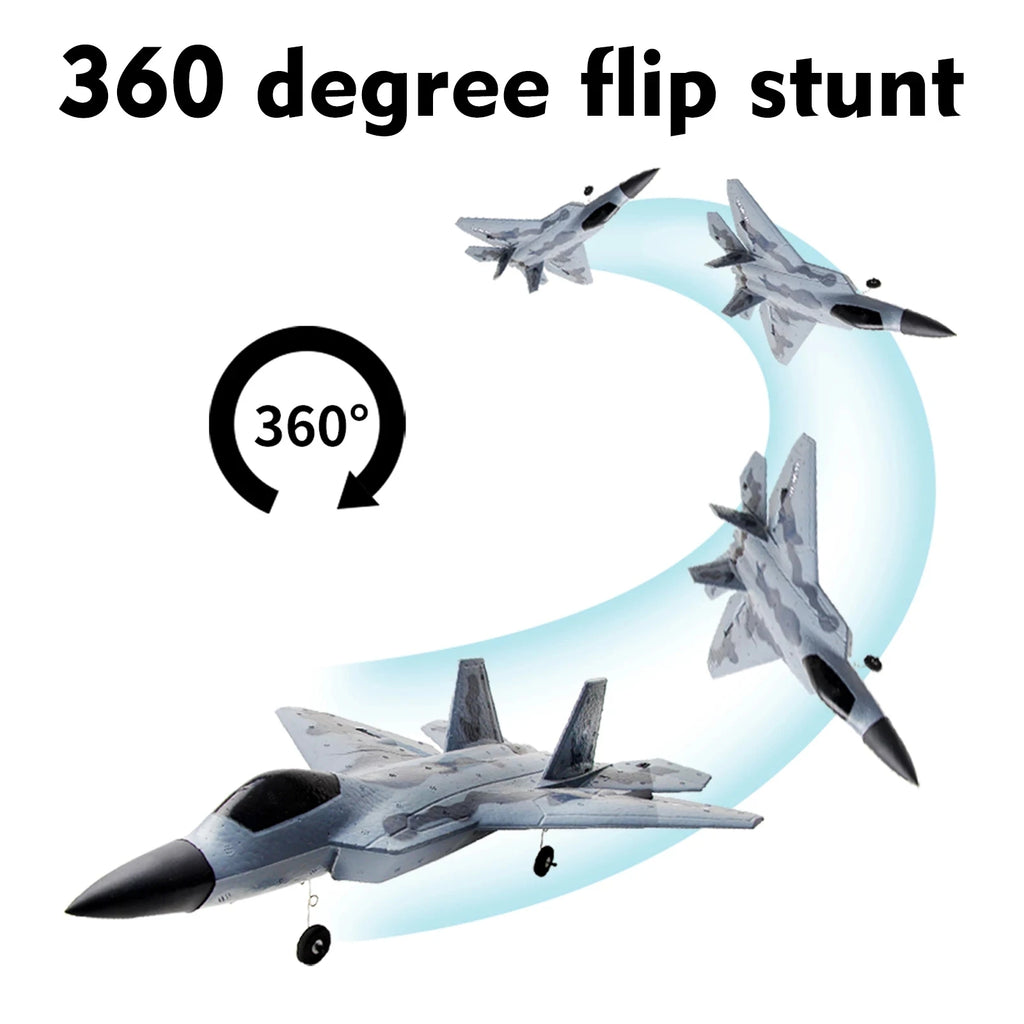 FX922 RC Plane 2.4G 2CH/4CH Remote Control Airplane F-22 Raptor Fighter EPP Foam Glider Aircraft Toys for Boys