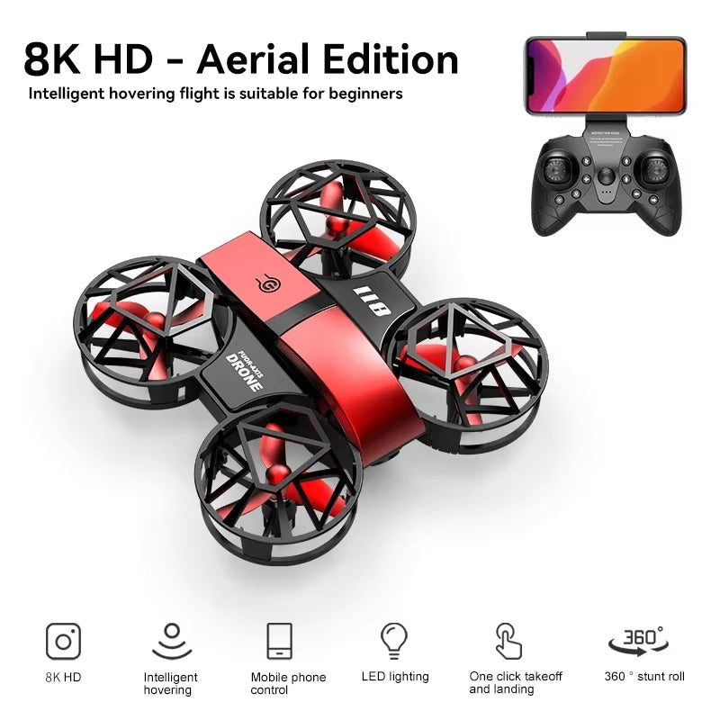 New 811 Mini Drone 8K Profession 4K HD Wide Angle Camera Wifi Rc Fpv Foldable Drones Height Keep Drones Helicopter Kids Toys