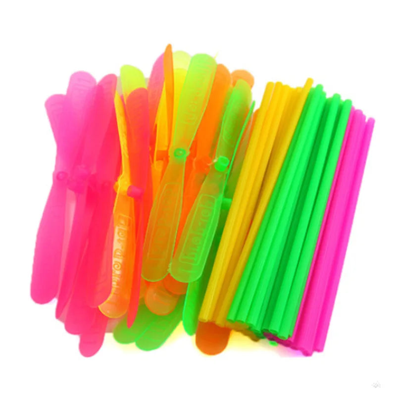 10/20Pcs Novelty Plastic Bamboo Dragonfly Propeller Adult Outdoor Classic Toy Gift Rotating Flying Arrow Multicolor Random Color