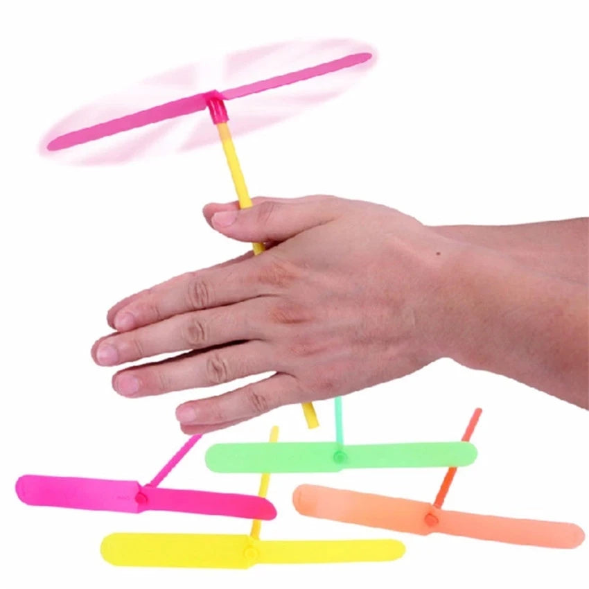 10/20Pcs Novelty Plastic Bamboo Dragonfly Propeller Adult Outdoor Classic Toy Gift Rotating Flying Arrow Multicolor Random Color